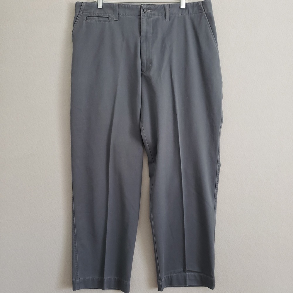 Cabela's 40x30 Chino Pants Gray Outdoor Cotton Elastic Waist Gorpcore Minimalist